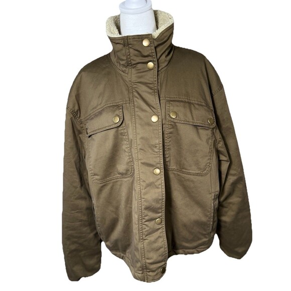 Banana Republic Drawcord Utility Jacket  New Heritage Olive Women’s Size Large - Picture 1 of 13